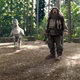 Hagrid and one of his magical pals.
